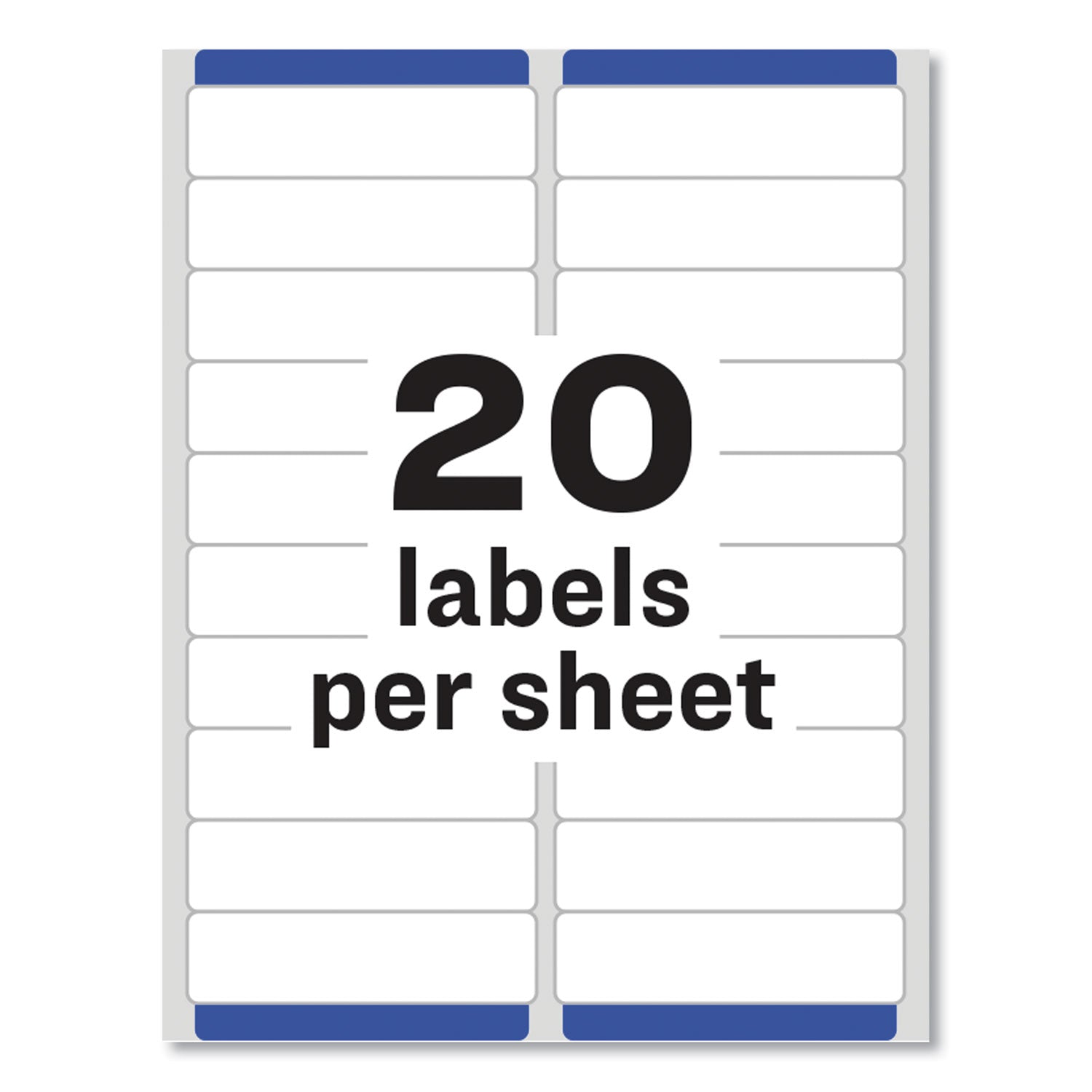Easy Peel White Address Labels w/ Sure Feed Technology, Inkjet Printers, 1 x 4, White, 20/Sheet, 100 Sheets/Box