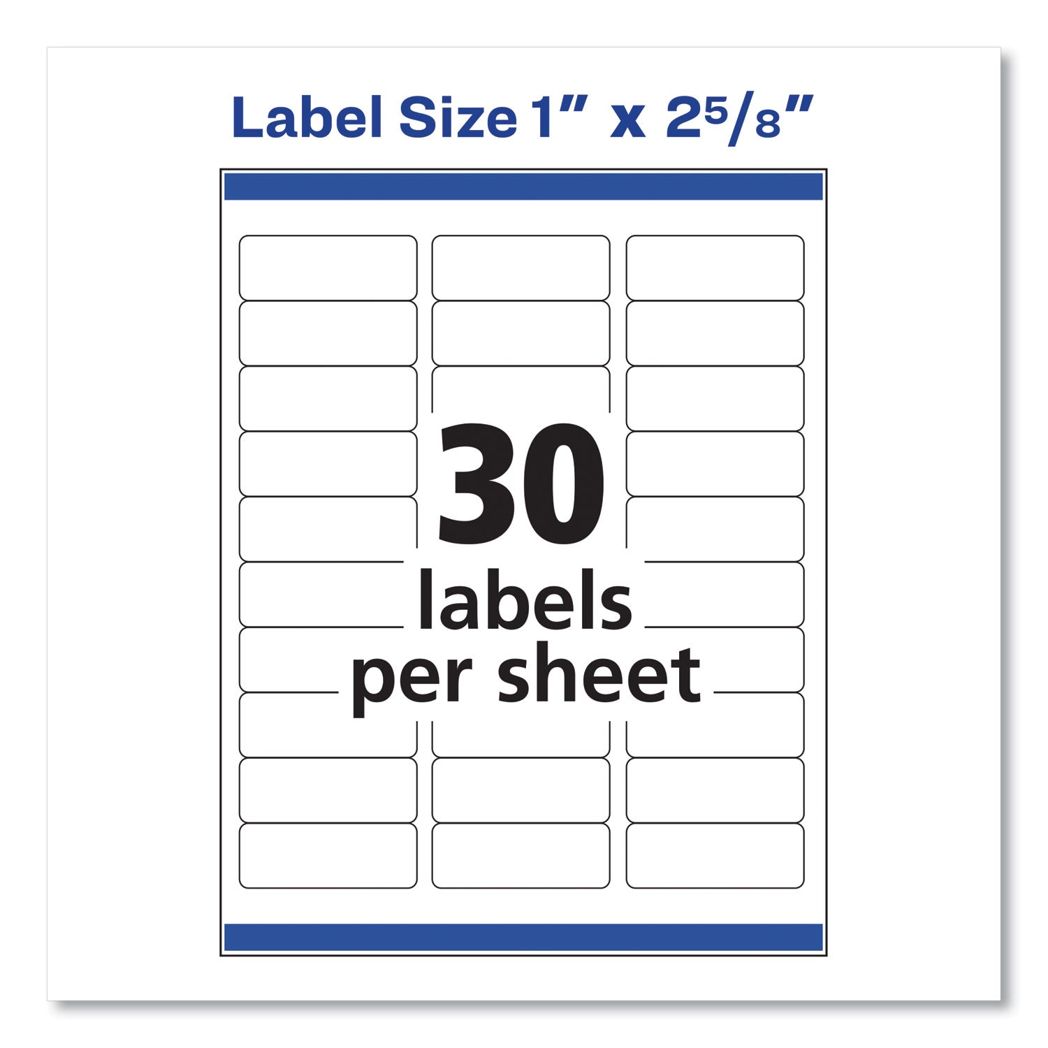 Easy Peel White Address Labels w/ Sure Feed Technology, Laser Printers, 1 x 2.63, White, 30/Sheet, 25 Sheets/Pack - 