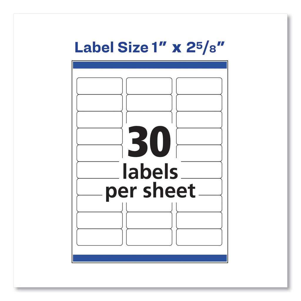 Easy Peel White Address Labels w/ Sure Feed Technology, Inkjet Printers, 1 x 2.63, White, 30/Sheet, 100 Sheets/Box