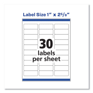 Easy Peel White Address Labels w/ Sure Feed Technology, Inkjet Printers, 1 x 2.63, White, 30/Sheet, 100 Sheets/Box
