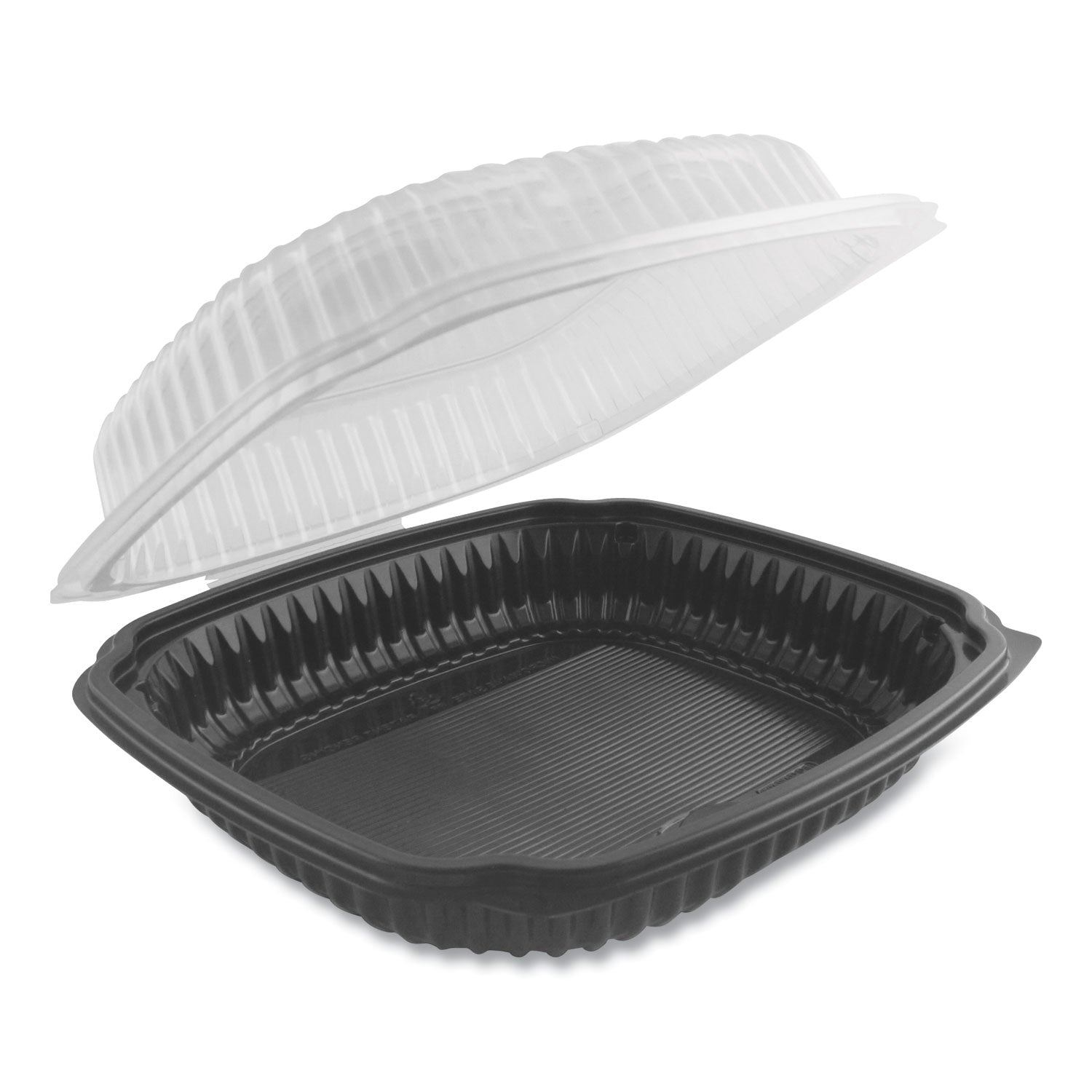 culinary-lites-microwavable-container-39-oz-9-x-9-x-301-clear-black-plastic-100-carton_anz4699911 - 1