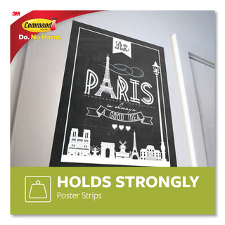 Poster Strips, Removable, Holds Up to 1 lb per Pair, 0.63 x 1.75, White, 136/Pack