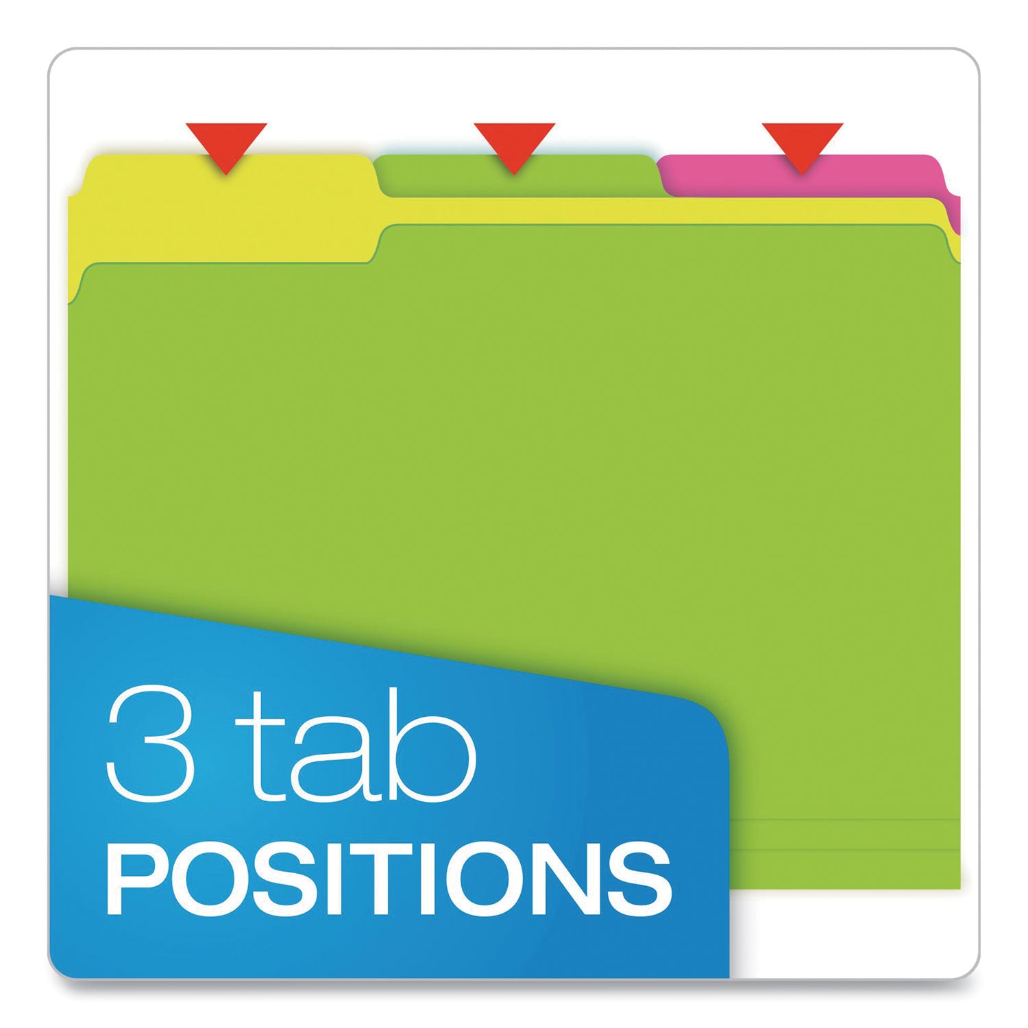 glow-twisted-3-tab-file-folder-1-3-cut-tabs-assorted-letter-size-025-expansion-assorted-colors-12-pack_pfx40526 - 3