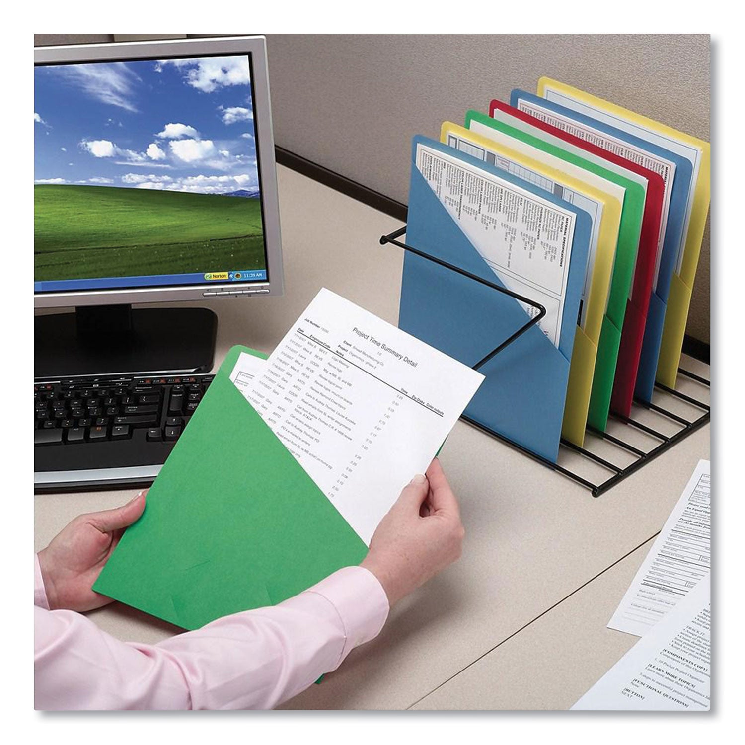 File Jackets, Letter Size, Green, 25/Pack - 