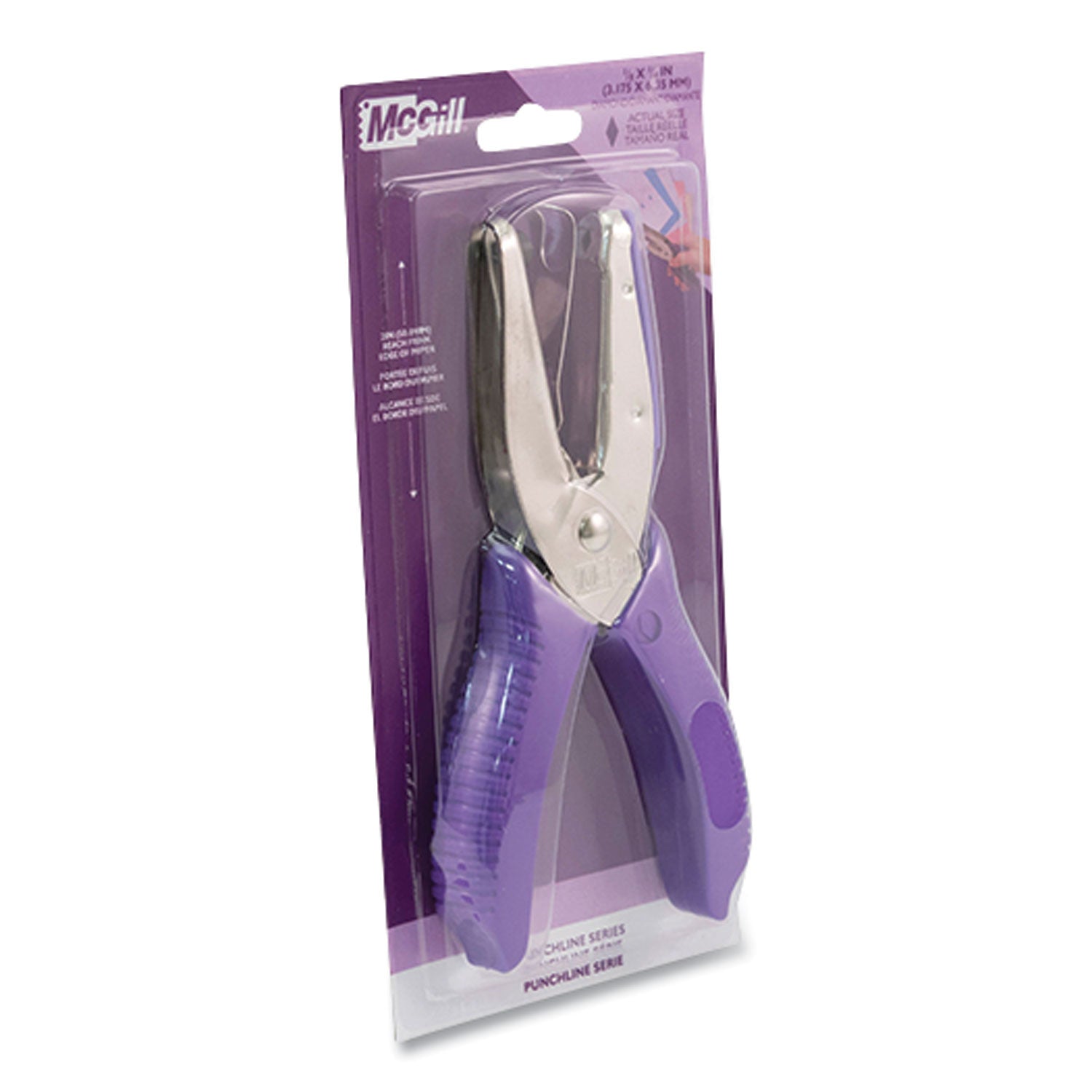 15-Sheet Medium-Duty One-Hole Punch, Diamond Shape, Chrome