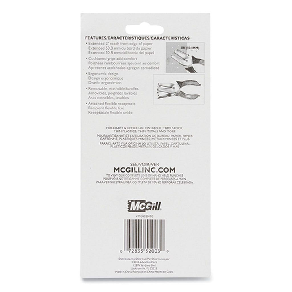 15-Sheet Medium-Duty One-Hole Punch, Diamond Shape, Chrome
