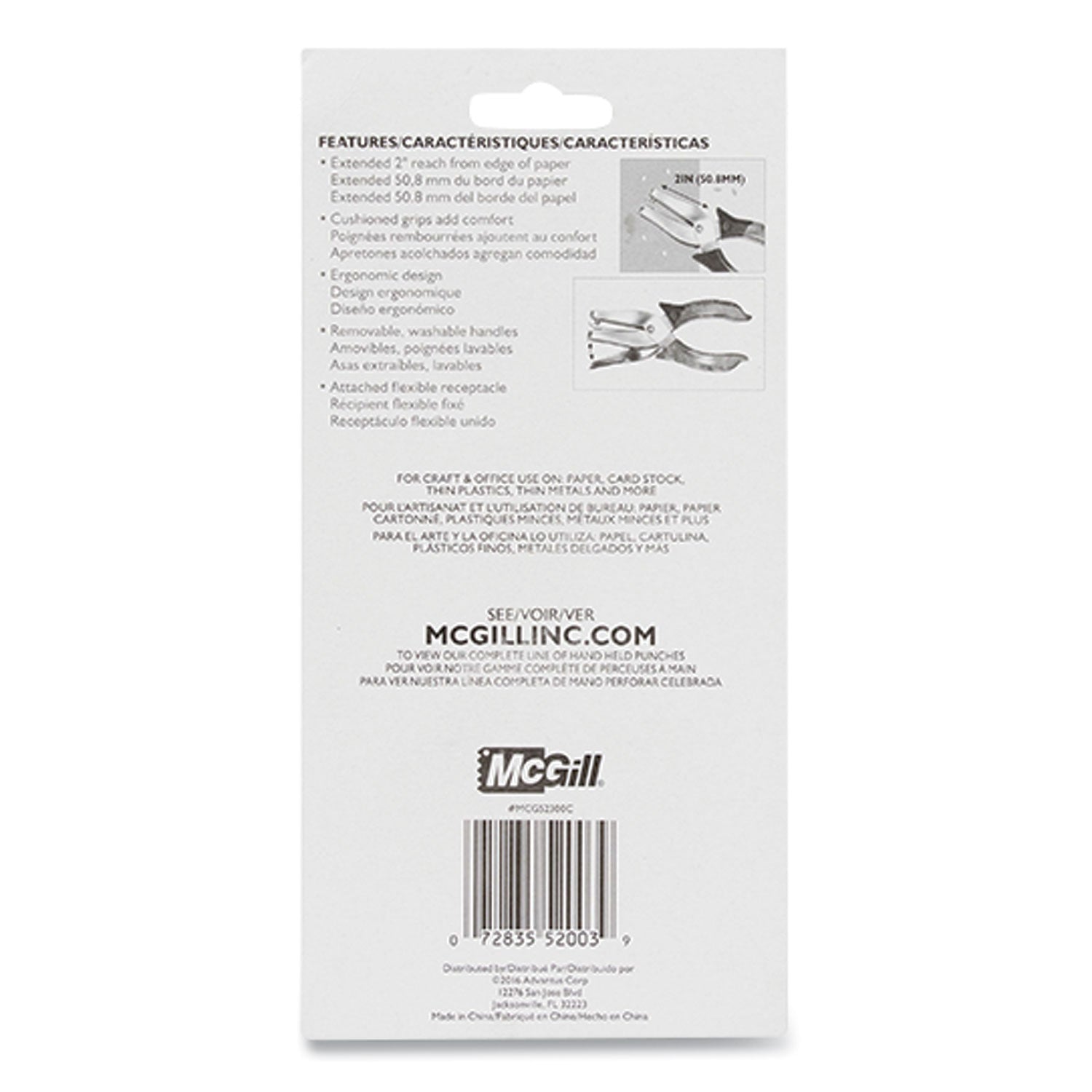 15-Sheet Medium-Duty One-Hole Punch, Diamond Shape, Chrome