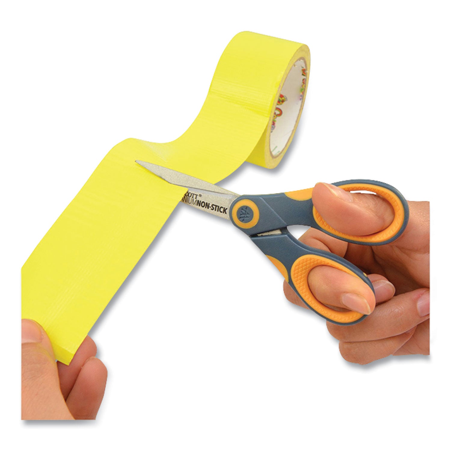 Titanium Bonded Scissors, 5" Long, Gray/Orange Straight Handle