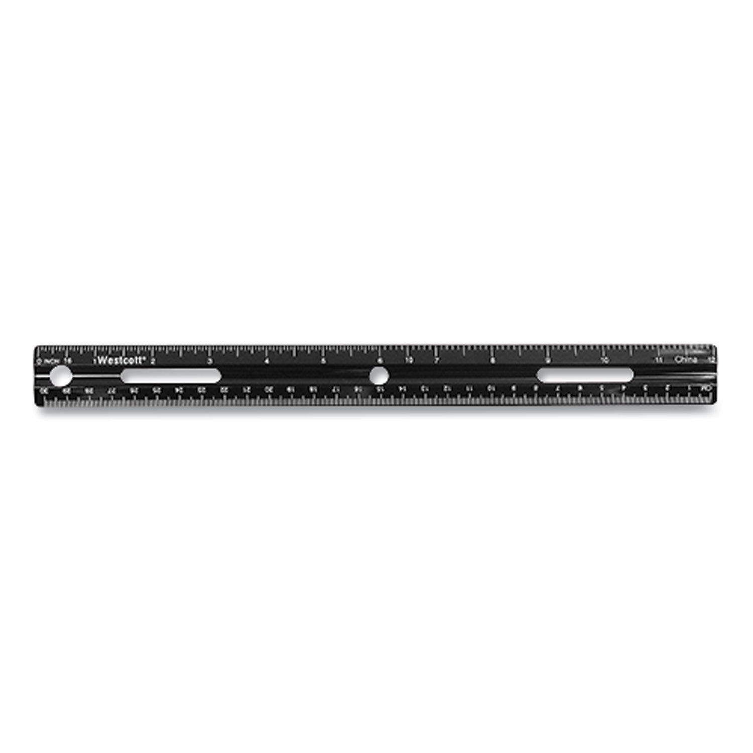 kleenearth-recycled-ruler-standard-metric-12-long-plastic-black_wtc41015 - 1