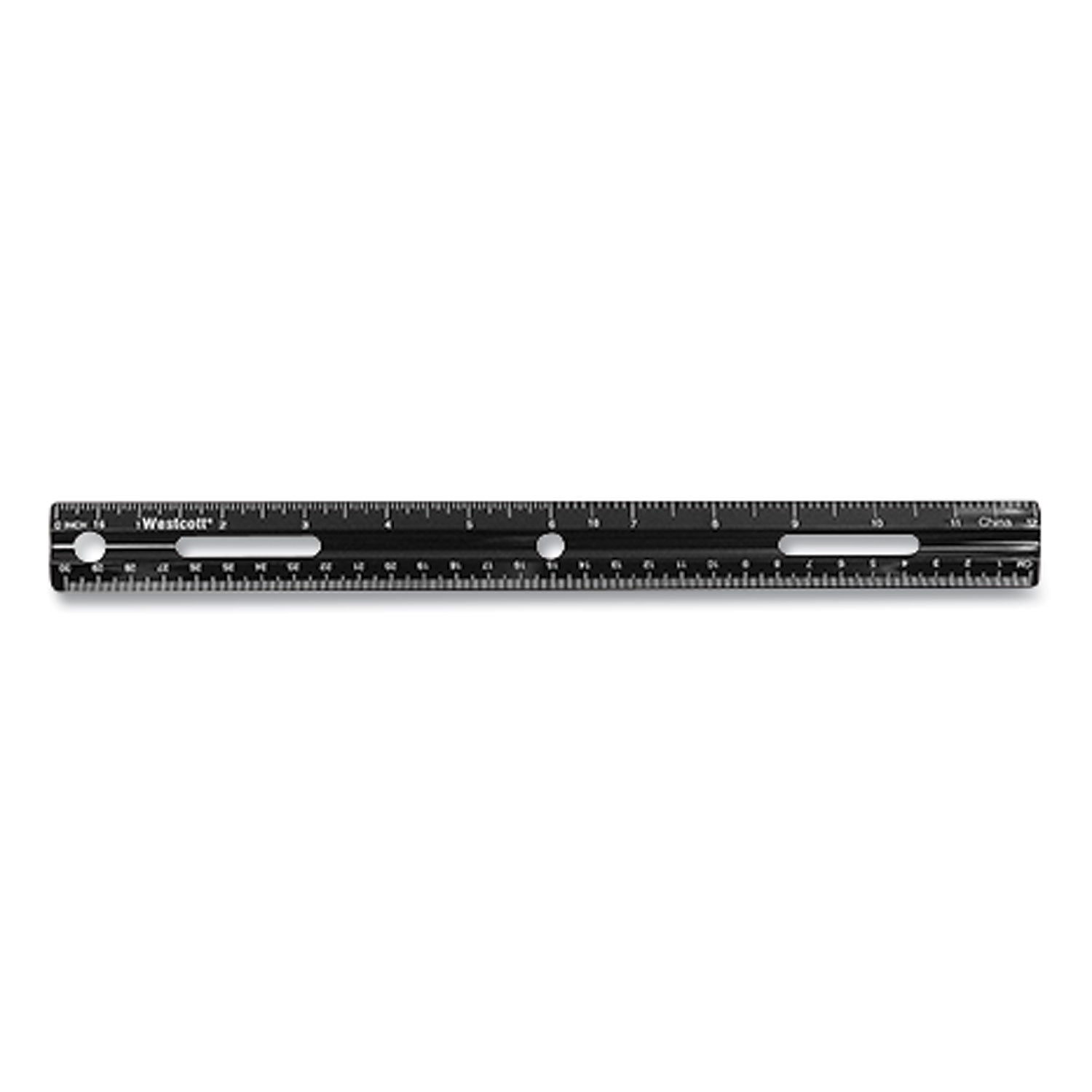 kleenearth-recycled-ruler-standard-metric-12-long-plastic-black_wtc41015 - 2