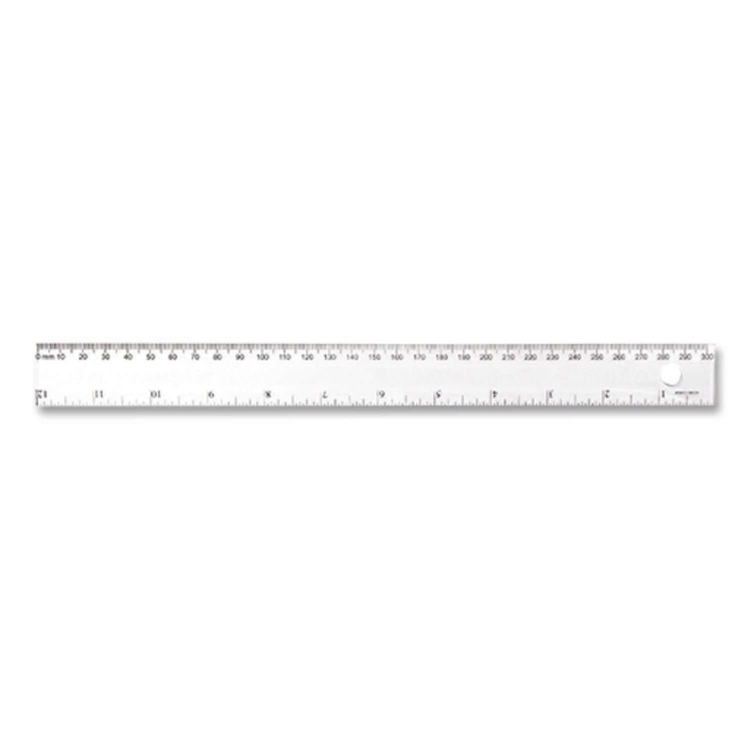 Transparent Shatter-Resistant Plastic Ruler, Clear, 12