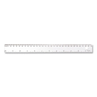 Transparent Shatter-Resistant Plastic Ruler, Clear, 12