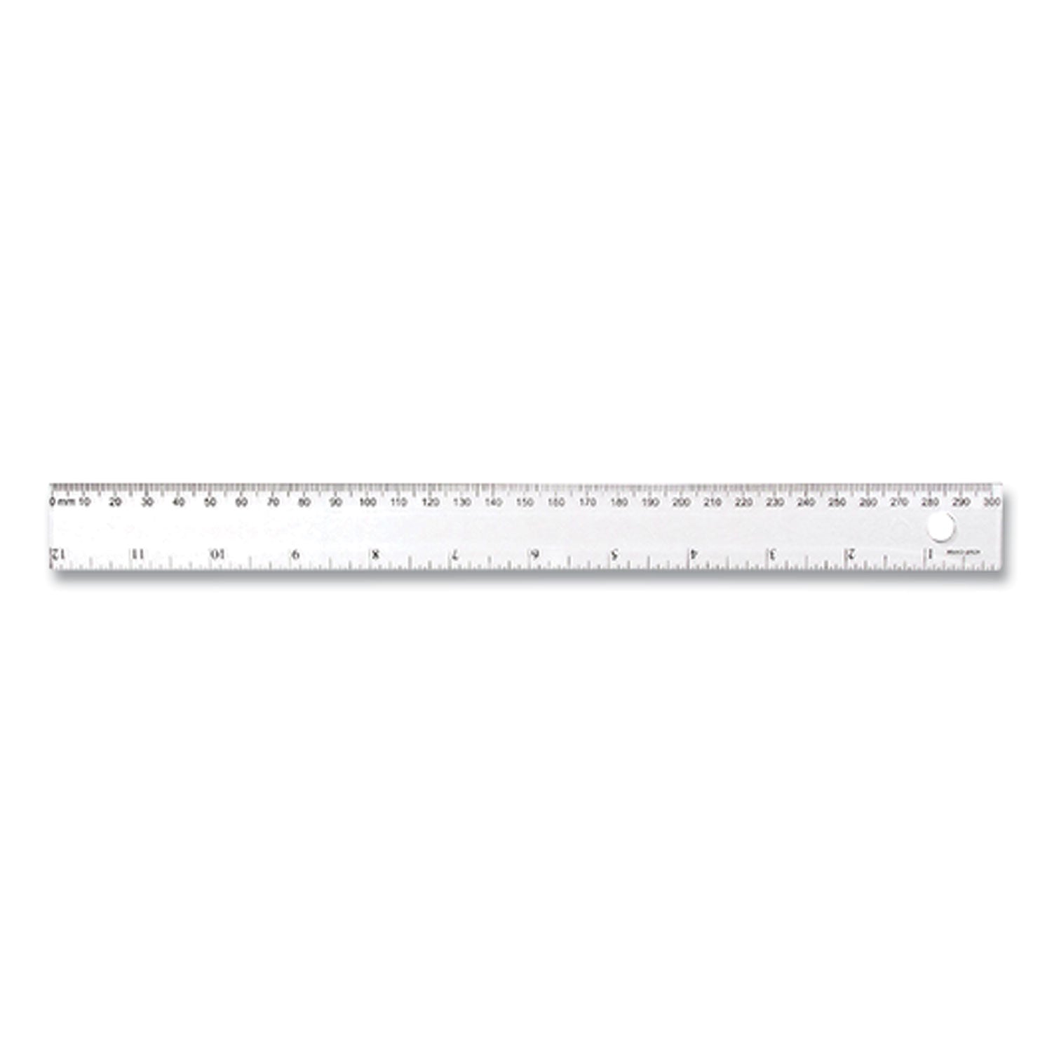 Transparent Shatter-Resistant Plastic Ruler, Clear, 12