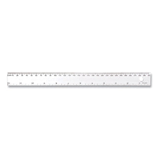 Transparent Shatter-Resistant Plastic Ruler, Clear, 12