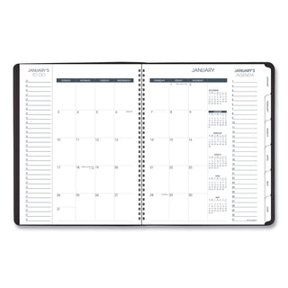 Triple View Weekly Vertical-Column Format Appointment Book, 11 x 8.25, Black Cover, 12-Month (Jan to Dec): 2024