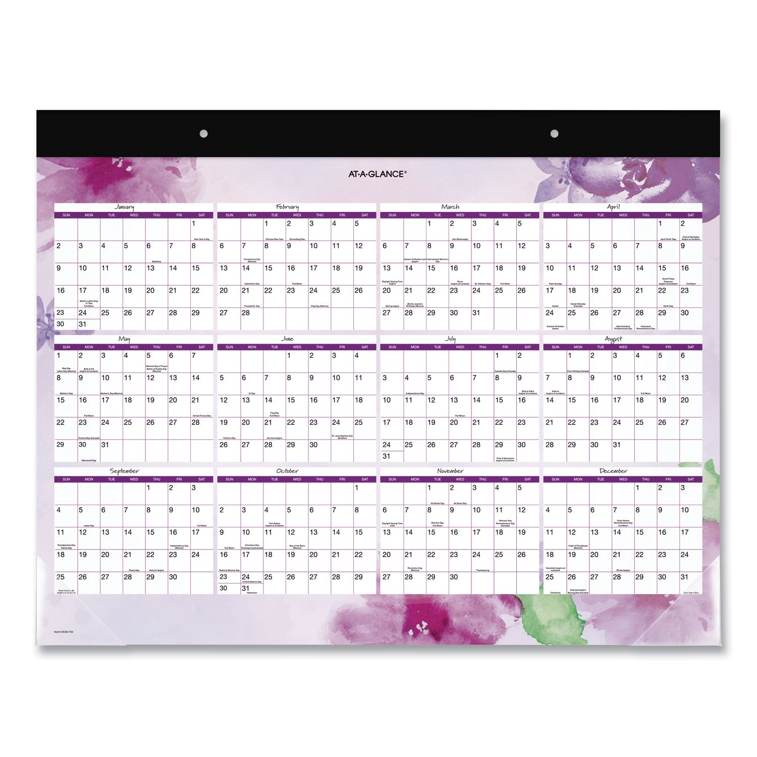 beautiful-day-desk-pad-calendar-floral-artwork-2175-x-17-assorted-color-sheets-black-binding-12-month-jan-dec-2024_aagsk38704 - 2