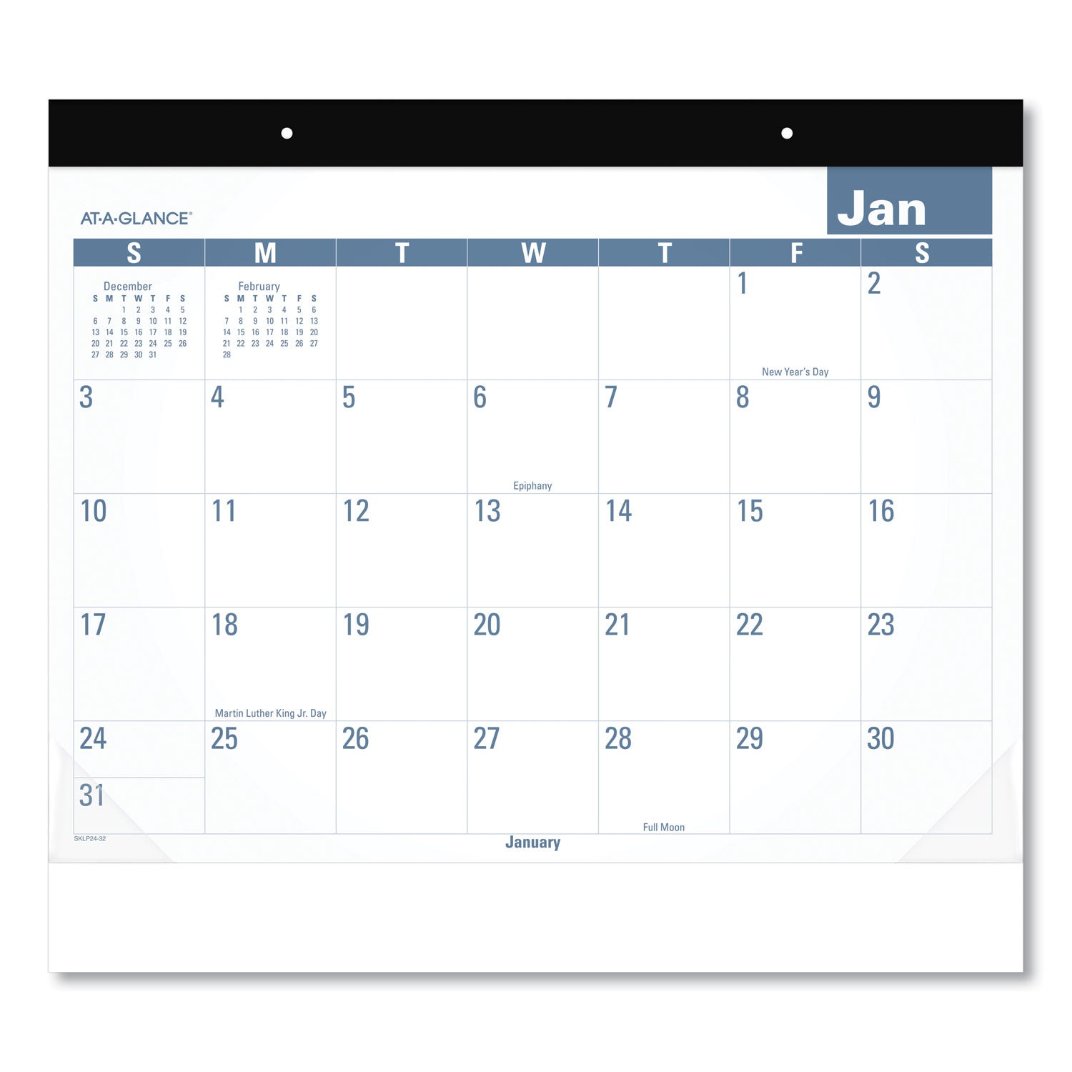 easy-to-read-monthly-desk-pad-22-x-17-white-blue-sheets-black-binding-clear-corners-12-month-jan-to-dec-2024_aagsklp2432 - 1