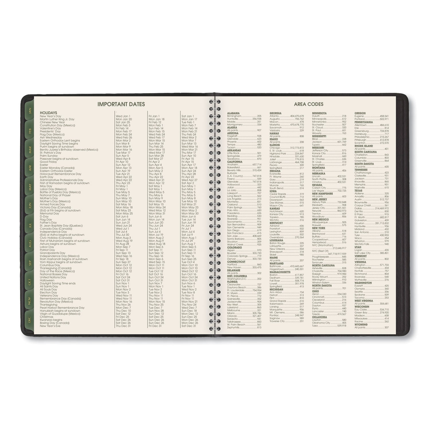 Recycled Weekly Vertical-Column Format Appointment Book, 8.75 x 7, Black Cover, 12-Month (Jan to Dec): 2024 - 