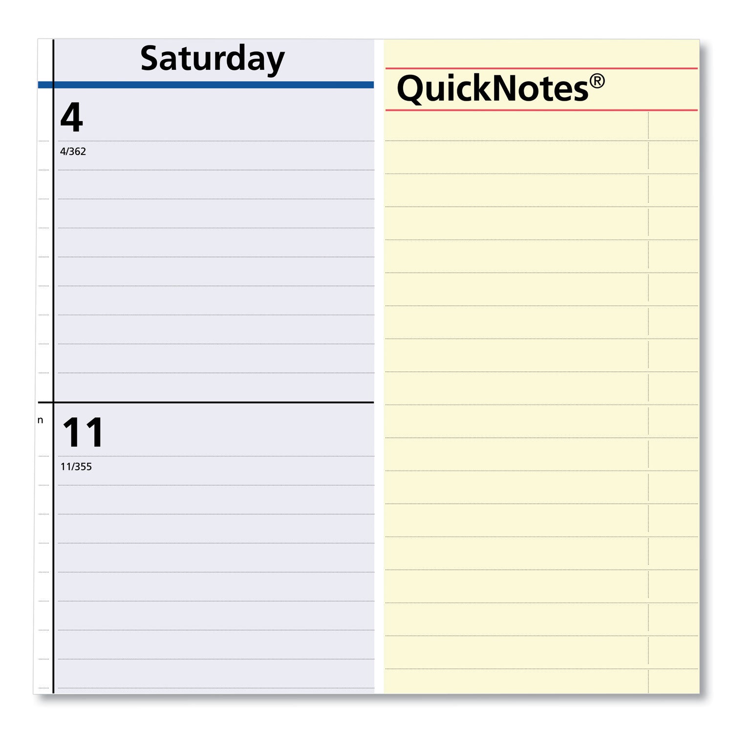 QuickNotes Desk Pad, 22 x 17, White/Blue/Yellow Sheets, Black Binding, Clear Corners, 13-Month (Jan to Jan): 2024 to 2025 - 