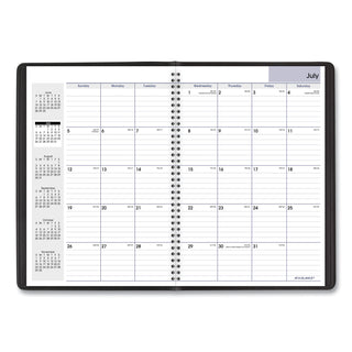 DayMinder Monthly Planner, Academic Year, Ruled Blocks, 12 x 8, Black Cover, 14-Month (July to Aug): 2023 to 2024