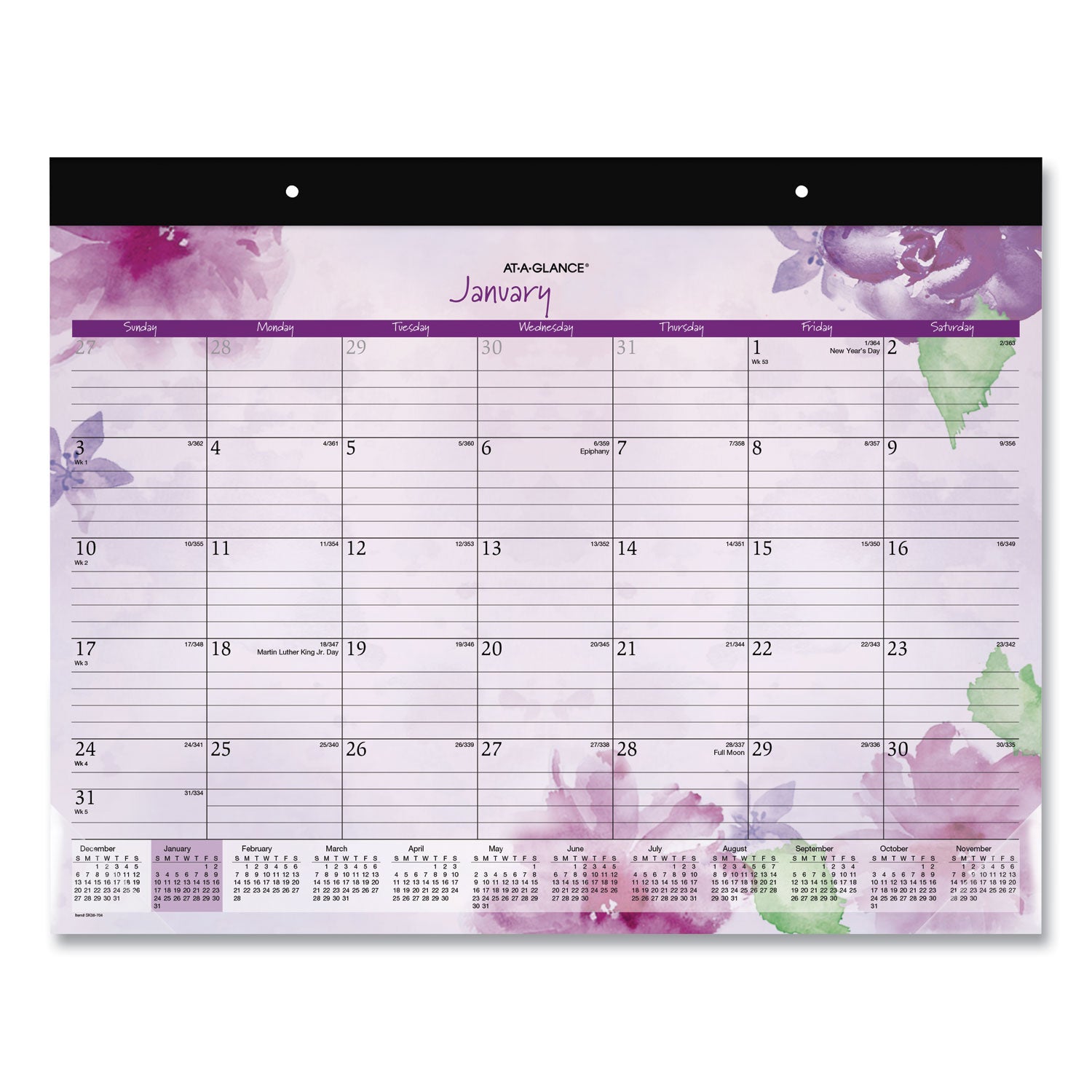 beautiful-day-desk-pad-calendar-floral-artwork-2175-x-17-assorted-color-sheets-black-binding-12-month-jan-dec-2024_aagsk38704 - 1
