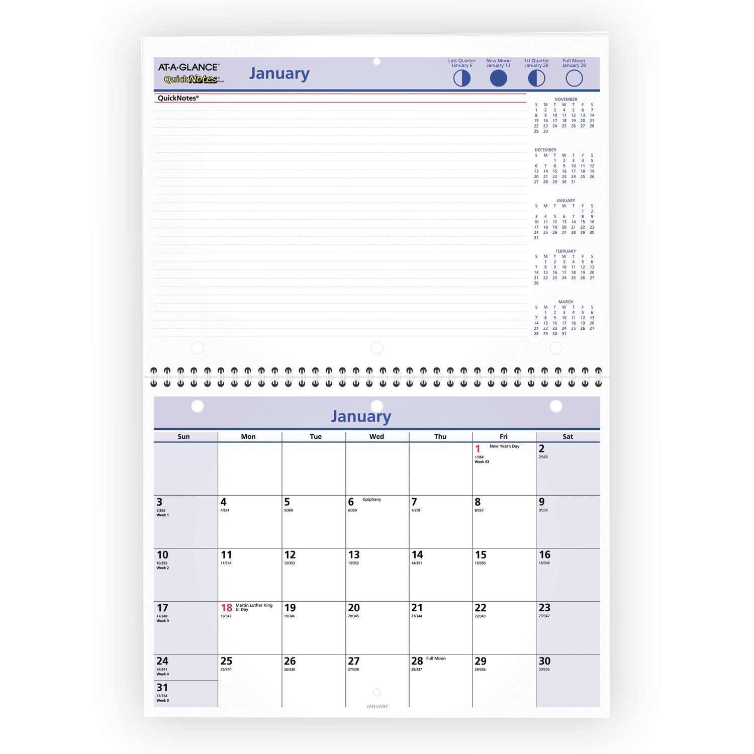 quicknotes-desk-wall-calendar-3-hole-punched-11-x-8-white-blue-yellow-sheets-12-month-jan-to-dec-2024_aagpm5028 - 2