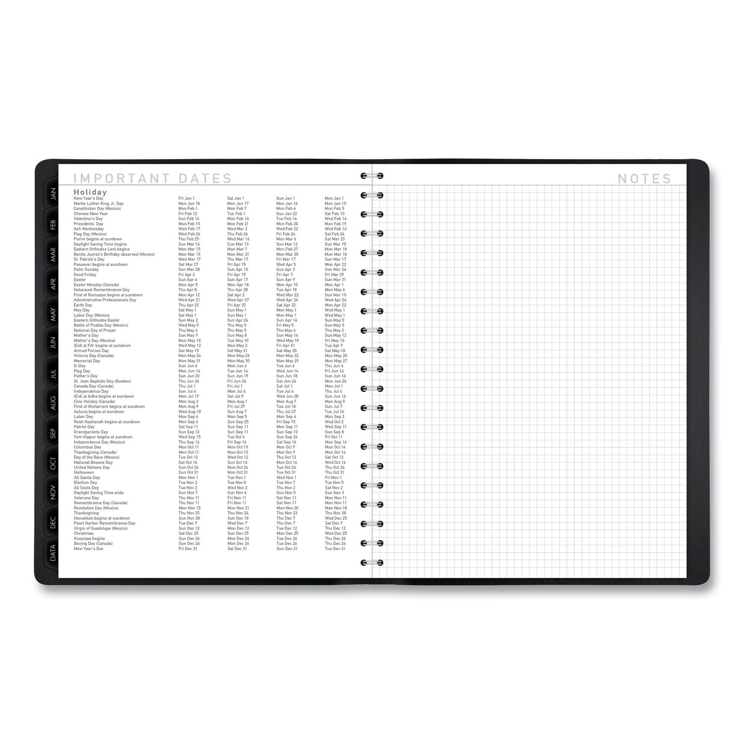 At-A-Glance Contemporary Planner - Large Size - Julian Dates - Weekly, Monthly - 1 Year - January 2024 - December 2024 - 8:00 AM to 5:30 PM - Half-hourly - 1 Week, 1 Month Double Page Layout - 8 1/4" x 11" White Sheet - Wire Bound - Simulated Leather - 8