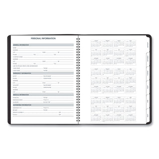 Triple View Weekly Vertical-Column Format Appointment Book, 11 x 8.25, Black Cover, 12-Month (Jan to Dec): 2024