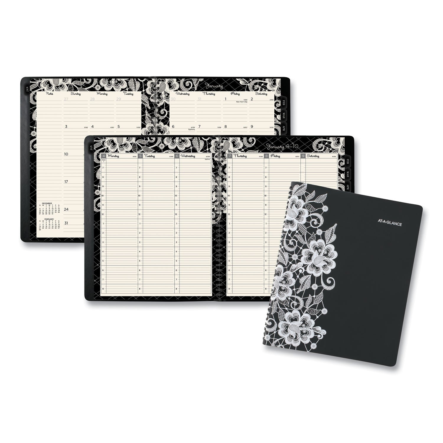 lacey-weekly-block-format-professional-appointment-book-lacey-artwork-11-x-85-black-white-13-month-jan-jan-2024-2025_aag541905 - 1