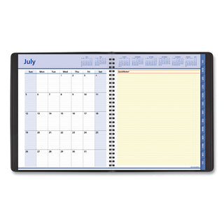 QuickNotes Weekly/Monthly Planner, 10 x 8, Black Cover, 13-Month (July to July): 2023 to 2024