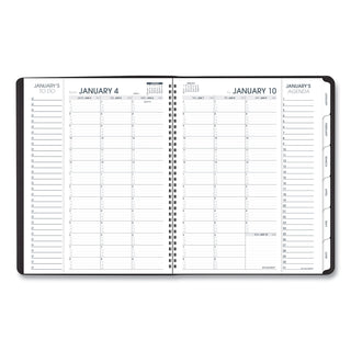 Triple View Weekly Vertical-Column Format Appointment Book, 11 x 8.25, Black Cover, 12-Month (Jan to Dec): 2024