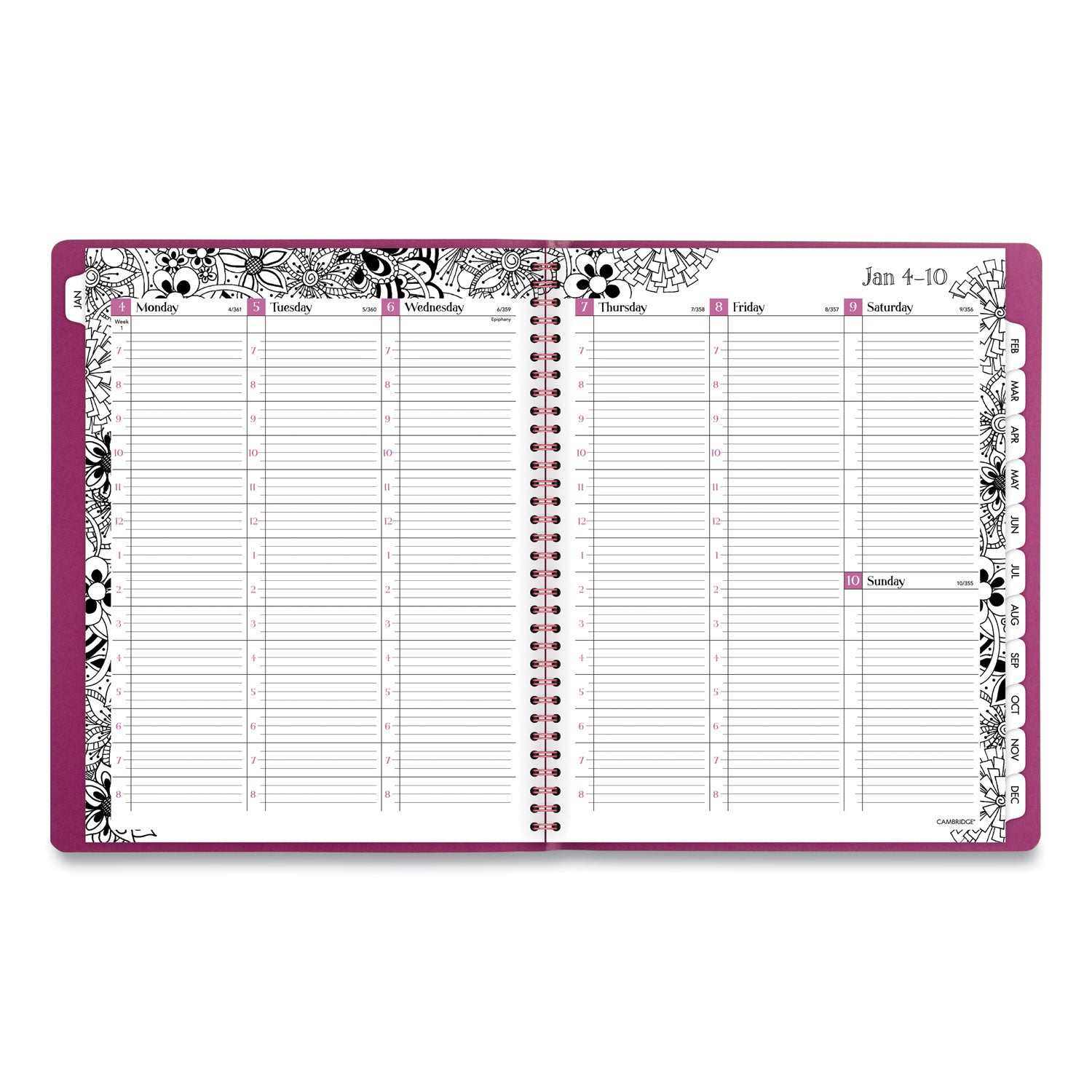 floradoodle-weekly-monthly-professional-planner-adult-coloring-artwork-11-x-85-black-white-cover-12-month-jan-dec2024_aag589905 - 2
