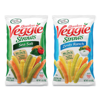 Veggie Straws, Cheddar Cheese/Sea Salt/Zesty Ranch, 1 oz Bag, 30 Bags/Carton, Ships in 1-3 Business Days