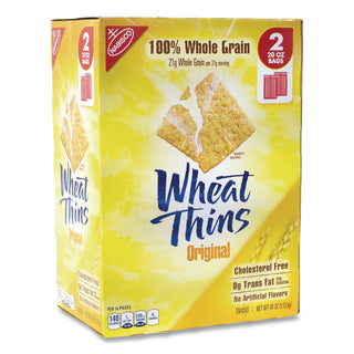 Wheat Thins Crackers, Original, 20 oz Bag, 2 Bags/Pack, Ships in 1-3 Business Days