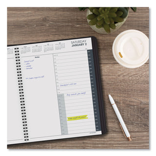 At-A-Glance 24-HourAppointment Book Planner - Daily - January 2024 - December 2024 - 12:00 AM to 11:00 PM - Hourly - 1 Day Single Page Layout - 8 1/2" x 11" Sheet Size - Wire Bound - Simulated Leather - Black CoverNotepad - 1 Each - 5