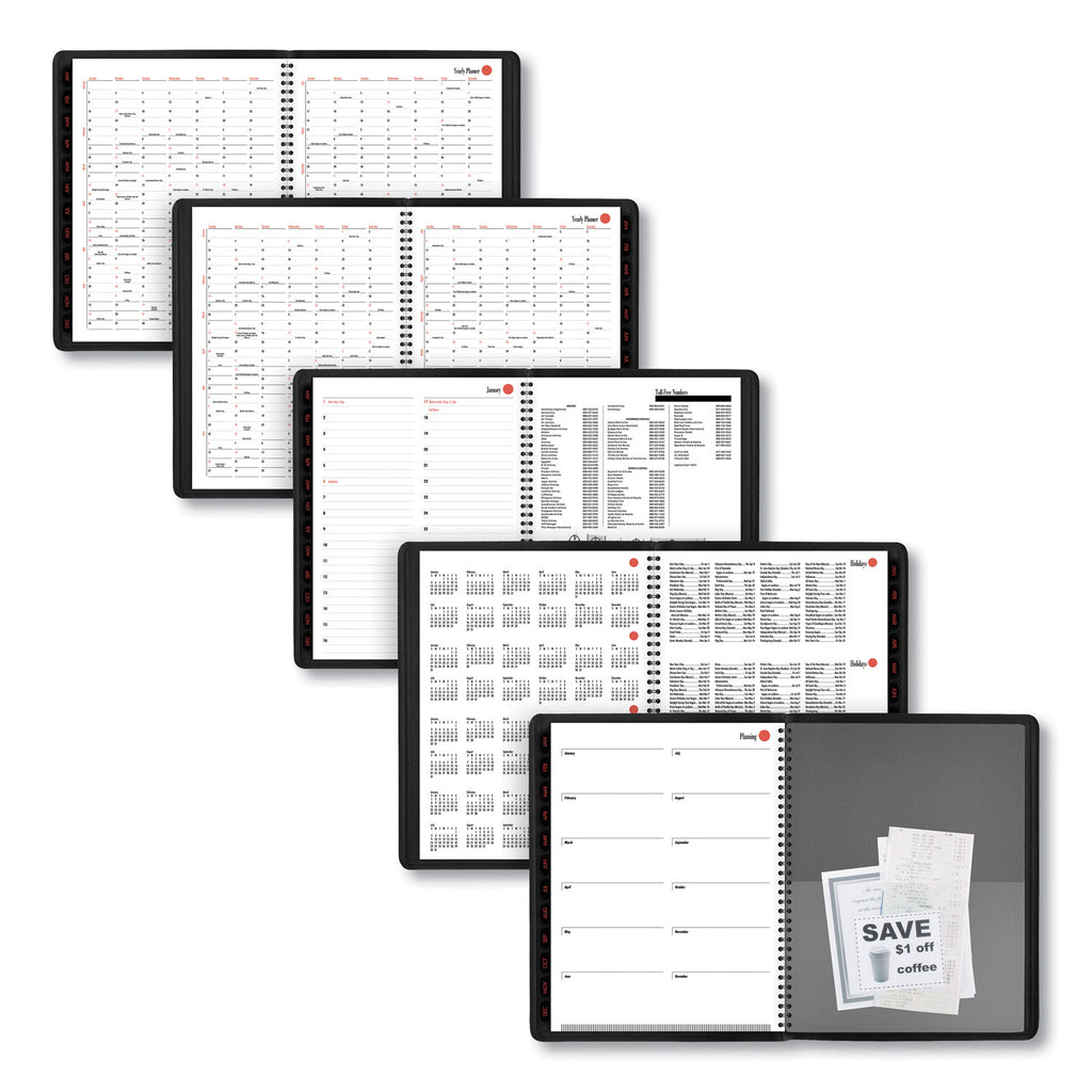 800 Range Weekly/Monthly Appointment Book, 11 x 8.25, Black Cover, 12-Month (Jan to Dec): 2024 - 