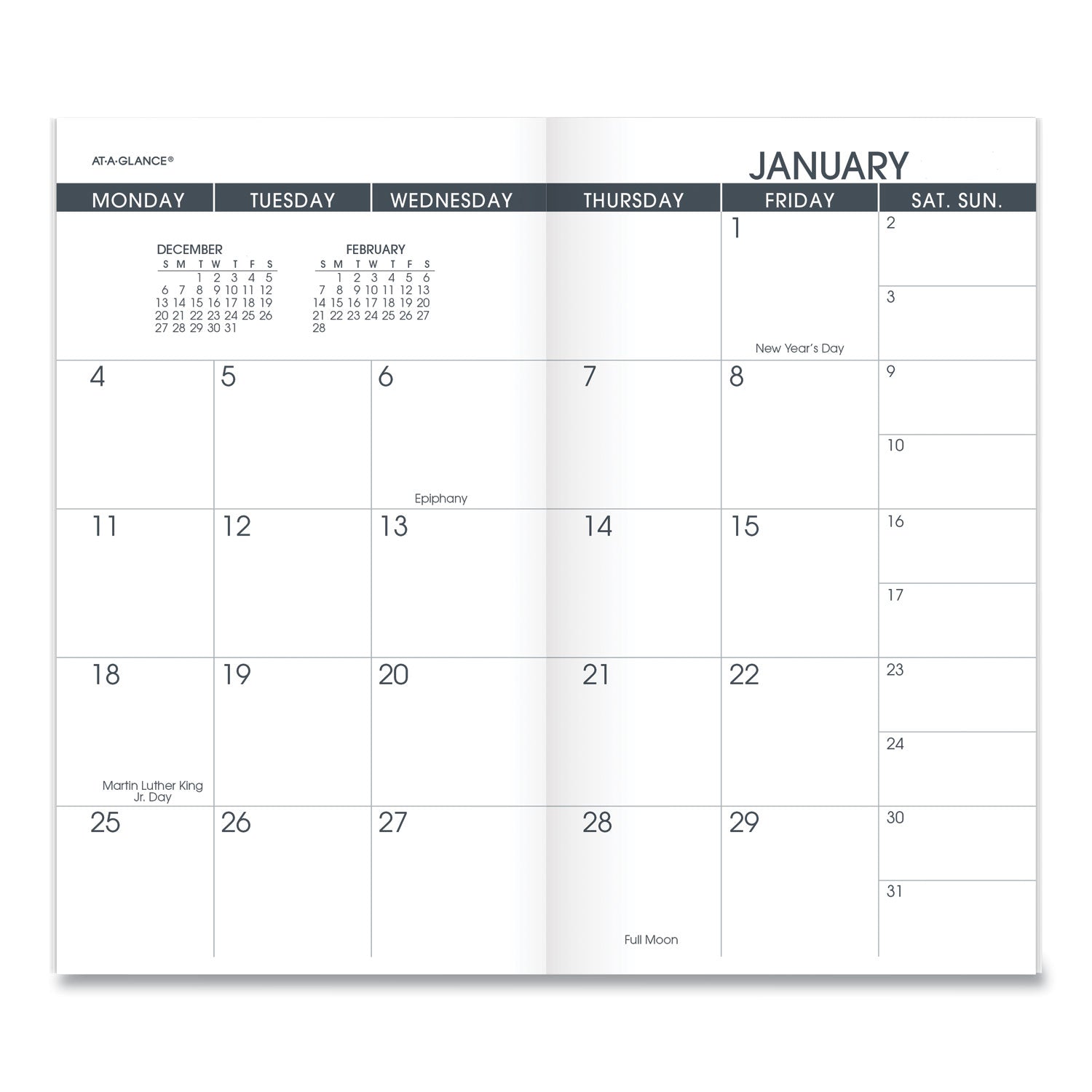 Pocket Size Monthly Planner Refill, 6 x 3.5, White Sheets, 13-Month (Jan to Jan): 2024 to 2025