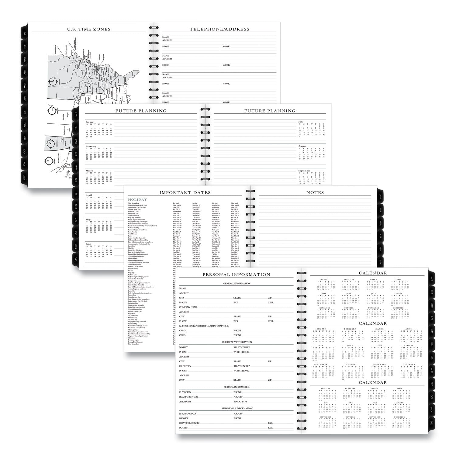 Executive Weekly/Monthly Planner Refill with 15-Minute Appointments, 11 x 8.25, White Sheets, 12-Month (Jan to Dec): 2024 - 