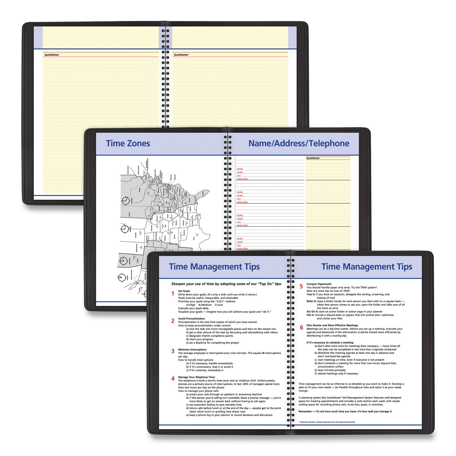 QuickNotes Monthly Planner, 11 x 8.25, Black Cover, 12-Month (Jan to Dec): 2024 - 