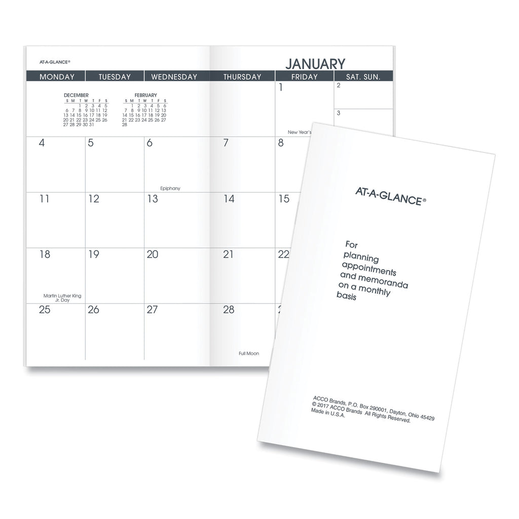 Pocket Size Monthly Planner Refill, 6 x 3.5, White Sheets, 13-Month (Jan to Jan): 2024 to 2025