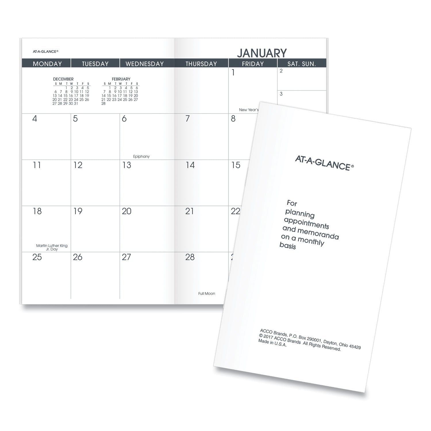 Pocket Size Monthly Planner Refill, 6 x 3.5, White Sheets, 13-Month (Jan to Jan): 2024 to 2025
