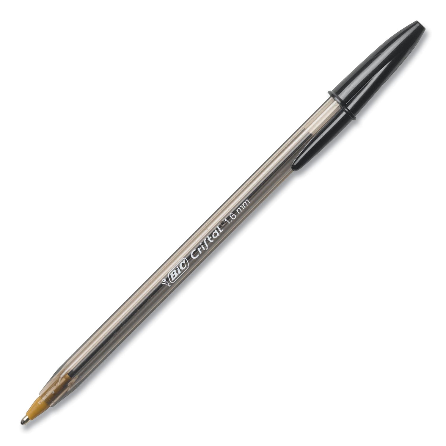 Cristal Xtra Bold Ballpoint Pen, Stick, Bold 1.6 mm, Black Ink, Clear Barrel, 24/Pack