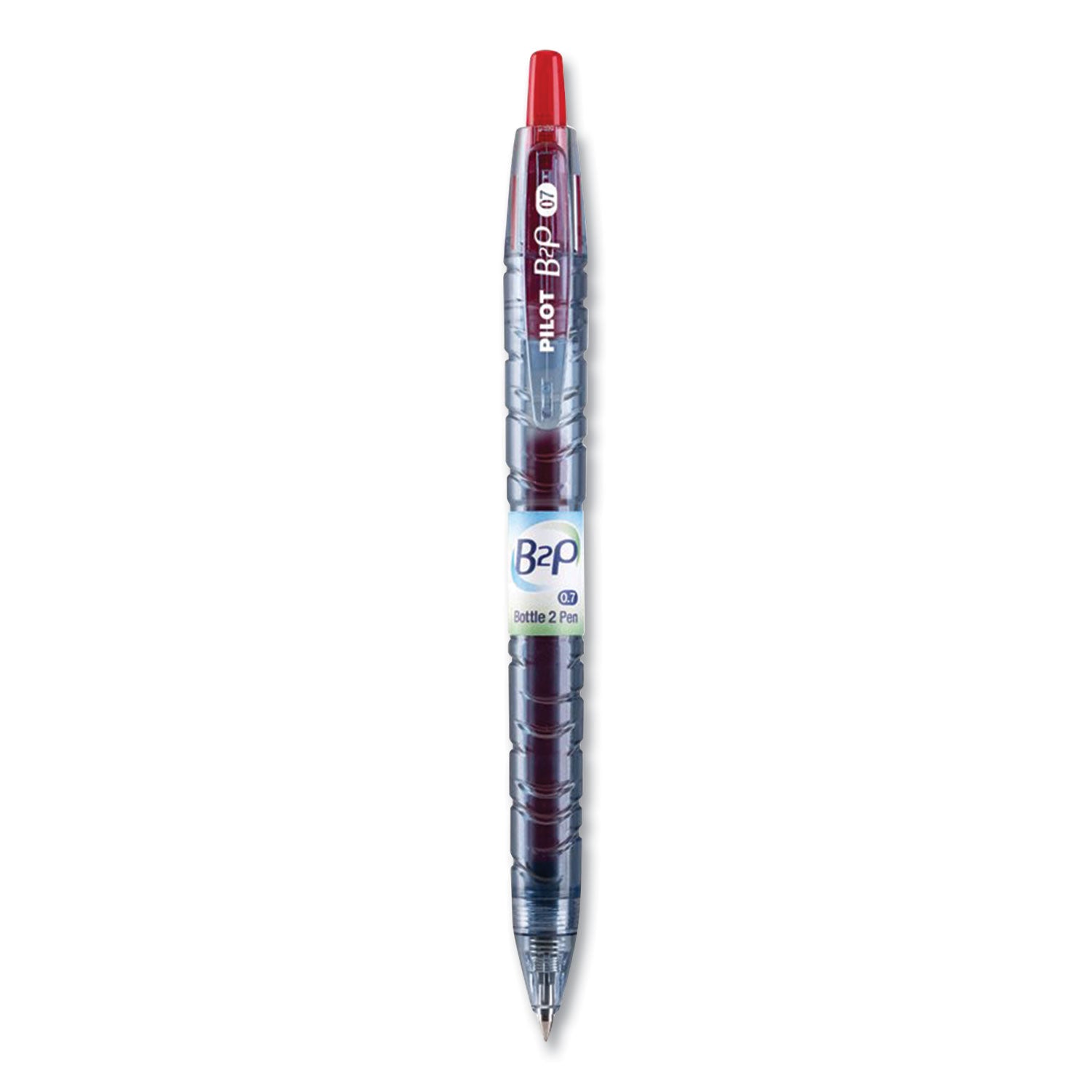 b2p-bottle-2-pen-recycled-ballpoint-pen-retractable-fine-07-mm-red-ink-translucent-blue-barrel-dozen_pil34602 - 1