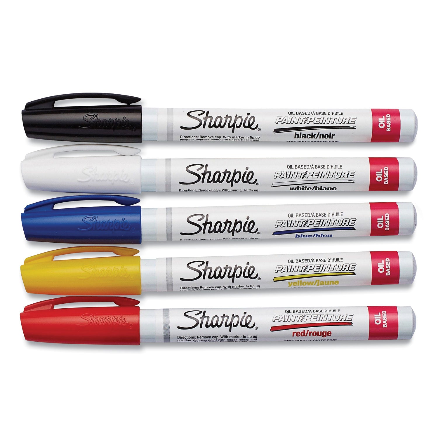 Sharpie Oil-Based Paint Marker - Fine Point - Fine Marker Point - Assorted Oil Based Ink - 5 / Pack