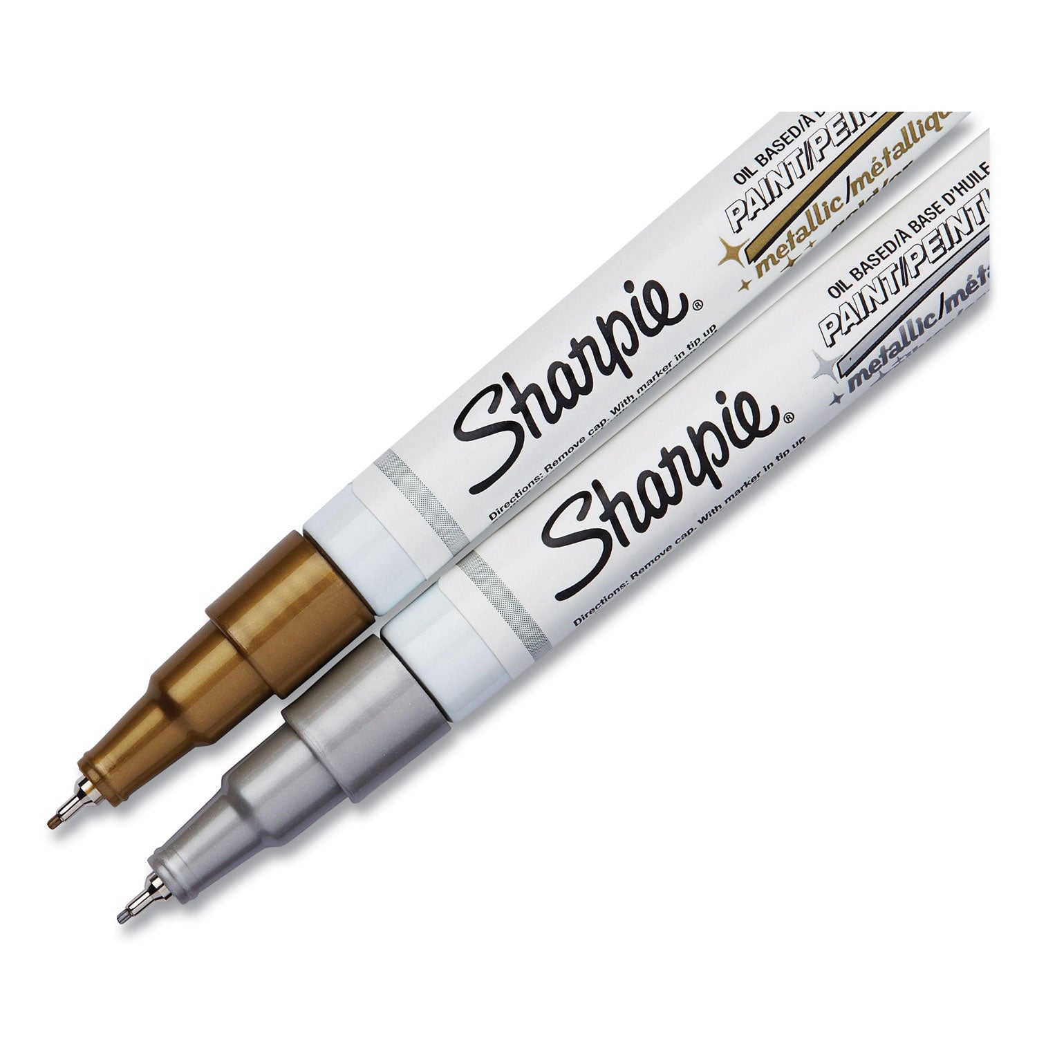 Sharpie Oil-Based Paint Marker - Extra Fine Point - Extra Fine Marker Point - Gold, Silver Oil Based Ink - 2 / Pack