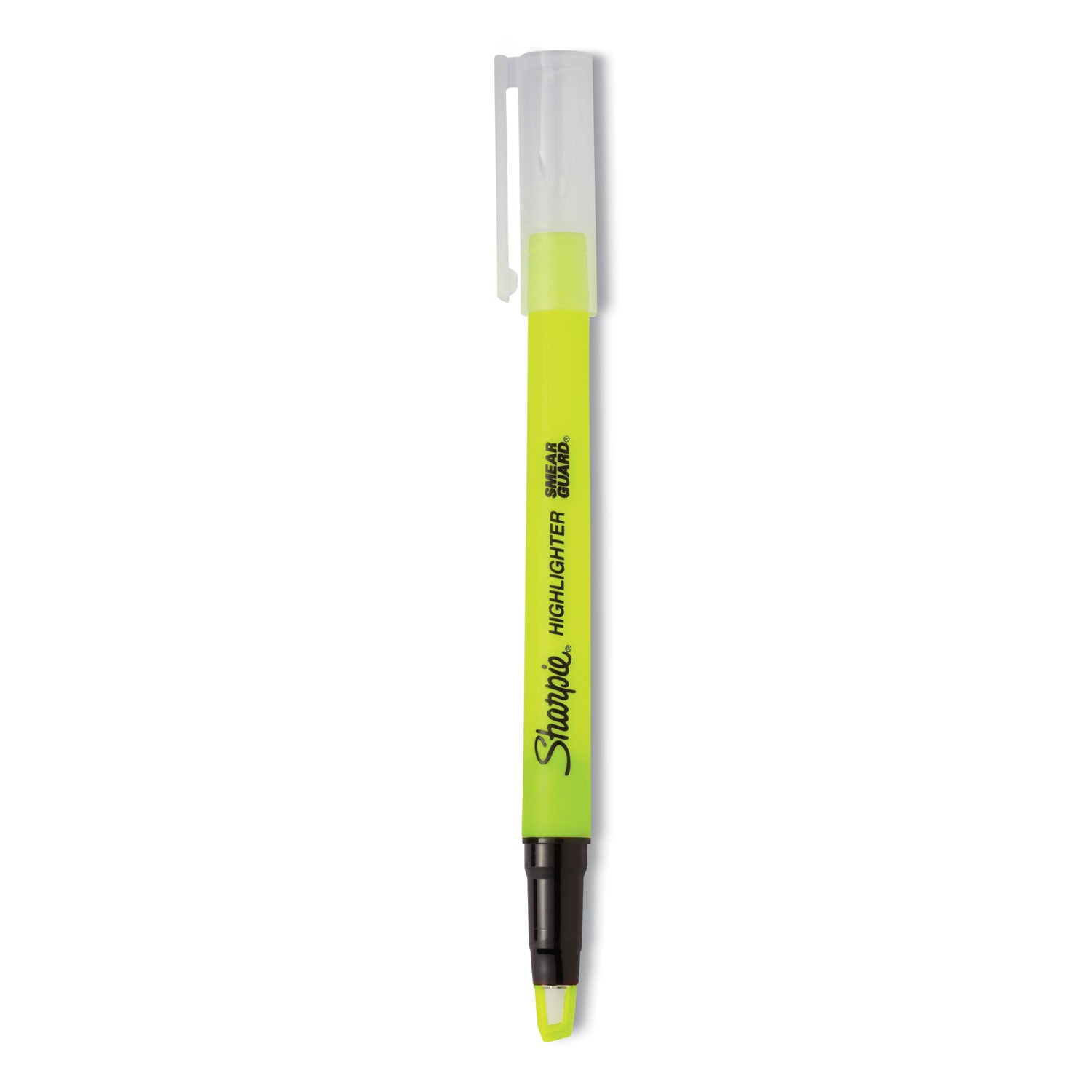 clearview-pen-style-highlighter-fluorescent-yellow-ink-chisel-tip-yellow-black-clear-barrel-3-pack_san1950745 - 1