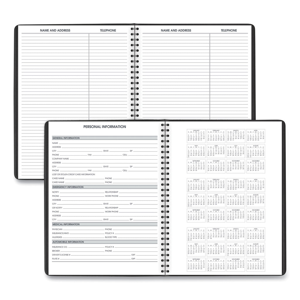 Weekly Appointment Book, 11 x 8.25, Black Cover, 13-Month (Jan to Jan): 2024 to 2025