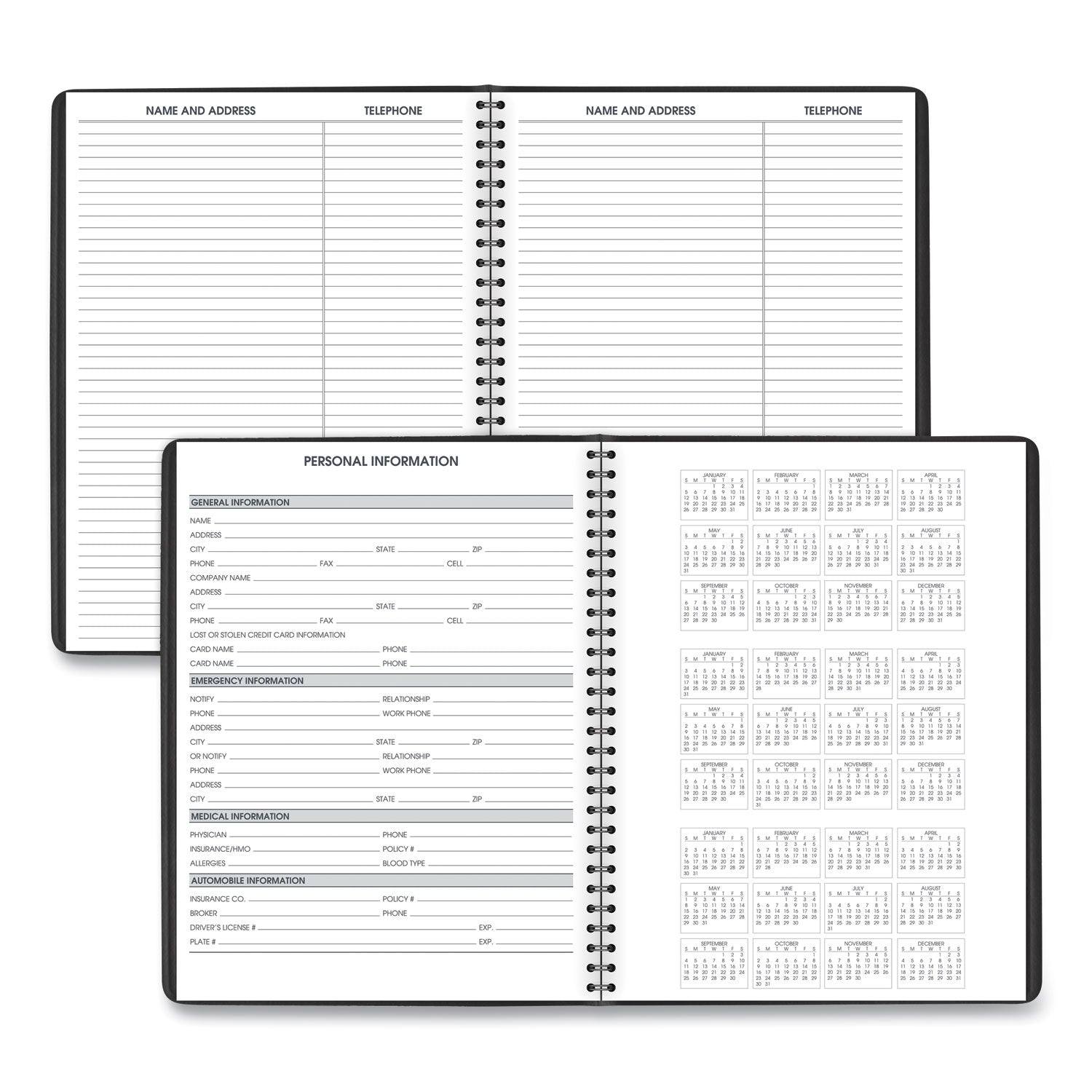 Weekly Appointment Book, 11 x 8.25, Black Cover, 13-Month (Jan to Jan): 2024 to 2025