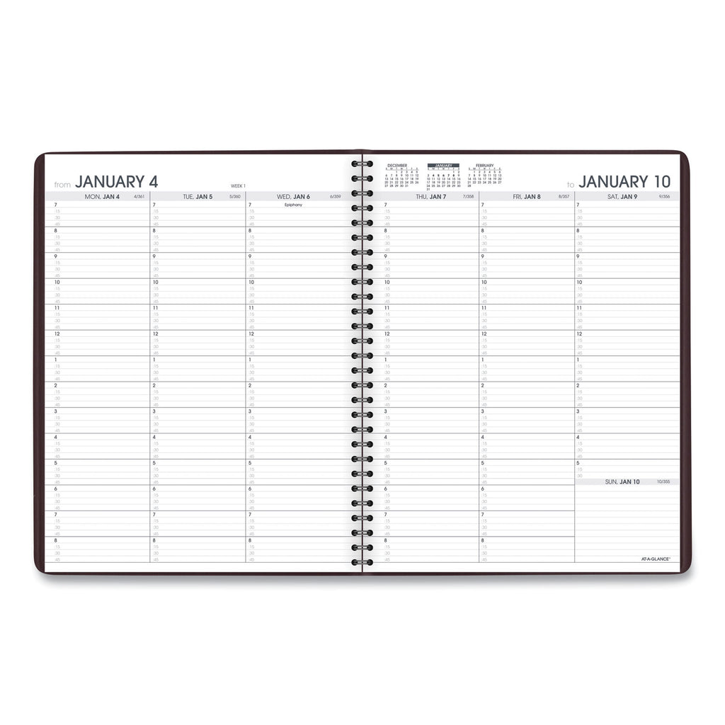 Weekly Appointment Book, 11 x 8.25, Winestone Cover, 13-Month (Jan to Jan): 2024 to 2025