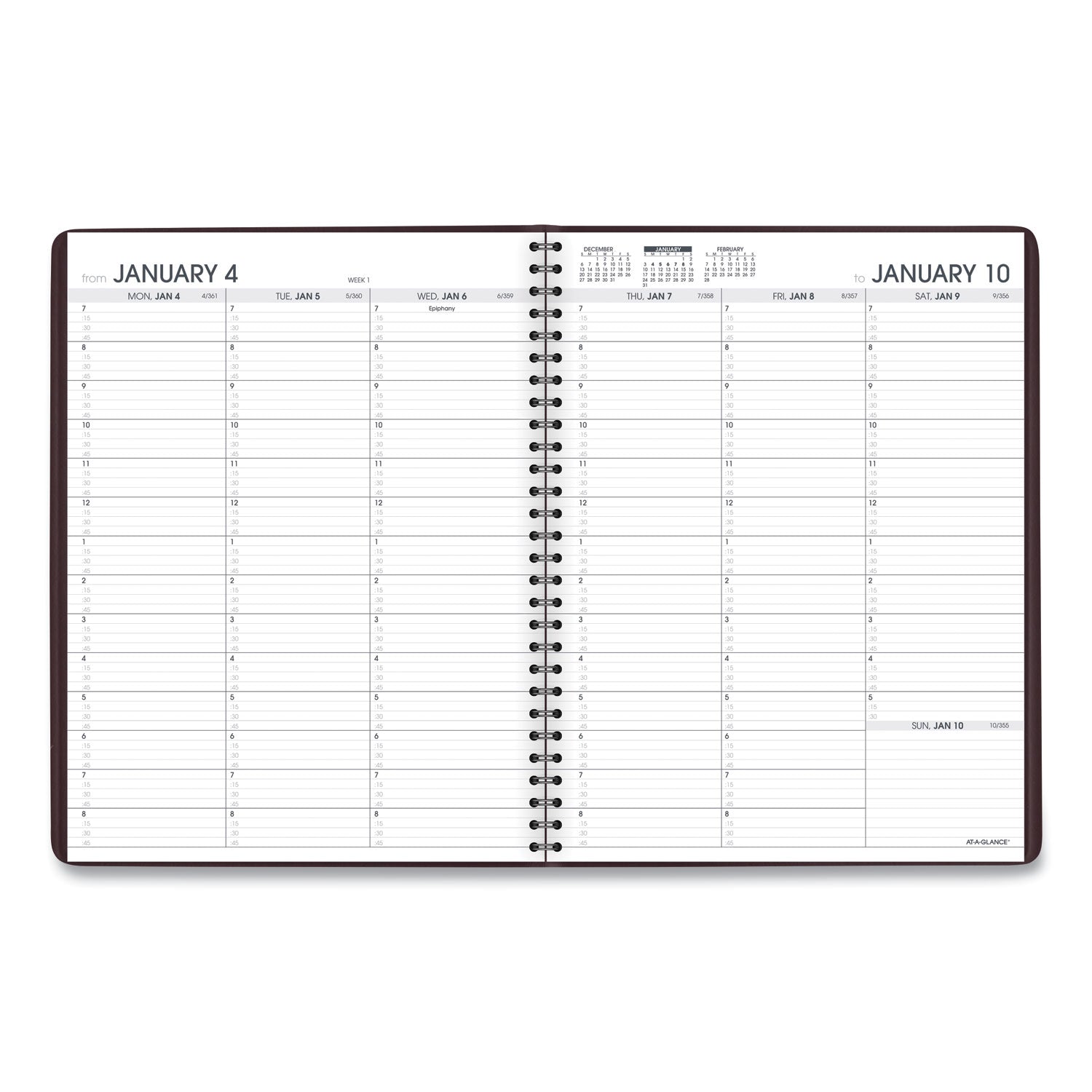 Weekly Appointment Book, 11 x 8.25, Winestone Cover, 13-Month (Jan to Jan): 2024 to 2025